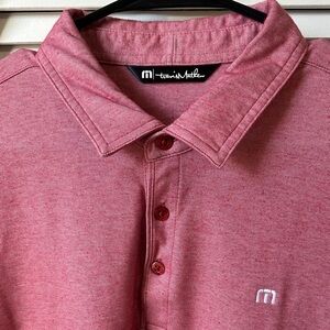 Travis Mathew Men's Polo Shirt in Heathered Red